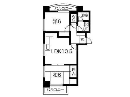 ウィン大須(2DK/4階)の間取り写真