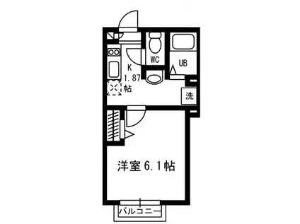 エム白金(1K/2階)の間取り写真