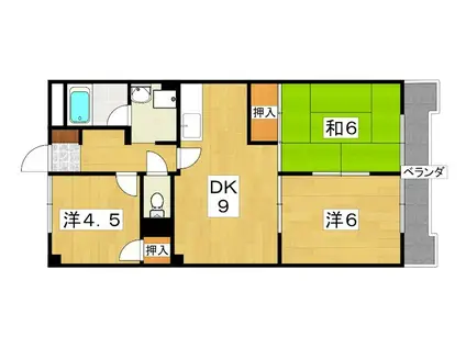 シャトーKITAI(3DK/2階)の間取り写真