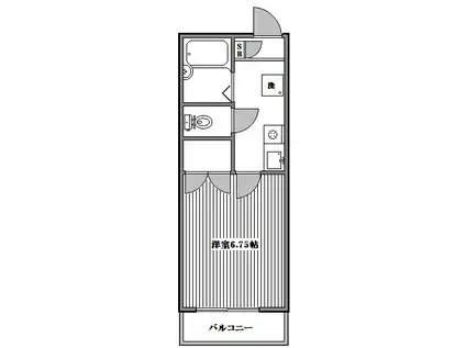グレイス自由が丘(1K/1階)の間取り写真