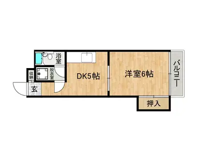 柴田ビル(1DK/3階)の間取り写真