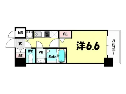 PRESSANCE三宮ディライト(1K/4階)の間取り写真