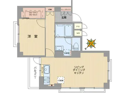 ファミネス小石川(1LDK/4階)の間取り写真
