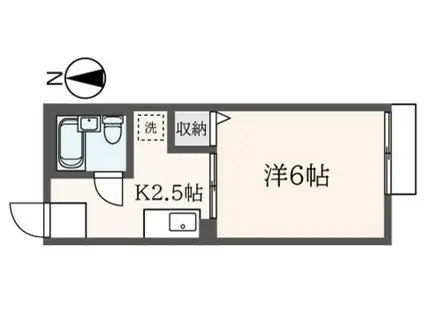 シティハイムA(1K/2階)の間取り写真