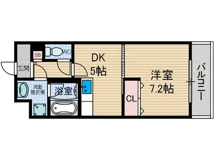 フローラルエヴァン(1DK/1階)の間取り写真