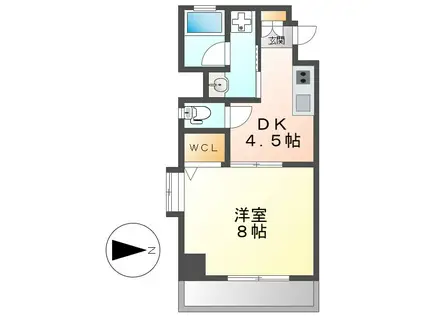 プロビデンス栄南(1DK/2階)の間取り写真