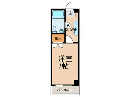 アムール六甲駅前ビル(1K/3階)の間取り写真