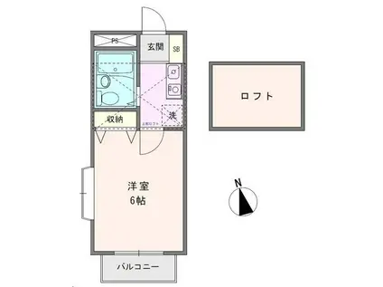 ビューパレス茅ヶ崎(1K/2階)の間取り写真