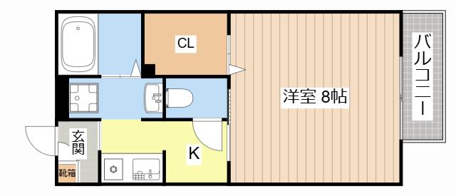 リヴェールK(1K/1階)の間取り写真