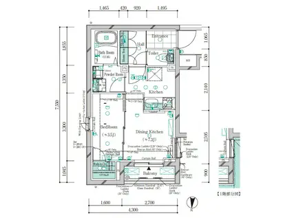 ガリシア千鳥町II(1DK/1階)の間取り写真