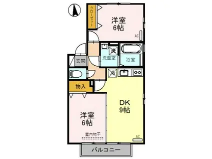 ビューテラス D210(2LDK/2階)の間取り写真