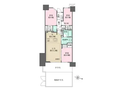 ガーデングランデ横浜戸塚コージーグランデ(3LDK/1階)の間取り写真