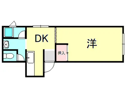 平野ビル(1DK/2階)の間取り写真