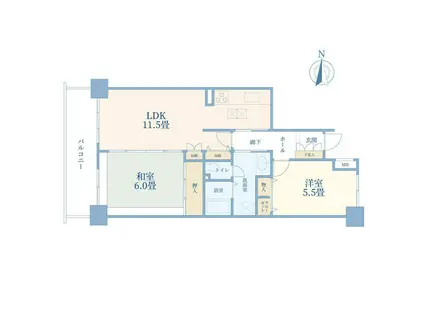 リプレ川口一番街 7号棟(2LDK/2階)の間取り写真