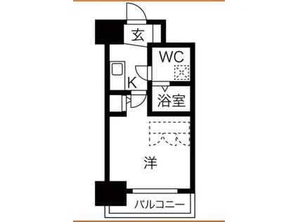 アドバンス心斎橋ラシュレ(1K/6階)の間取り写真