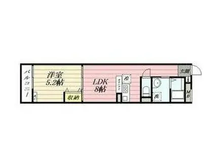 ヴェルデ東久留米(1LDK/1階)の間取り写真