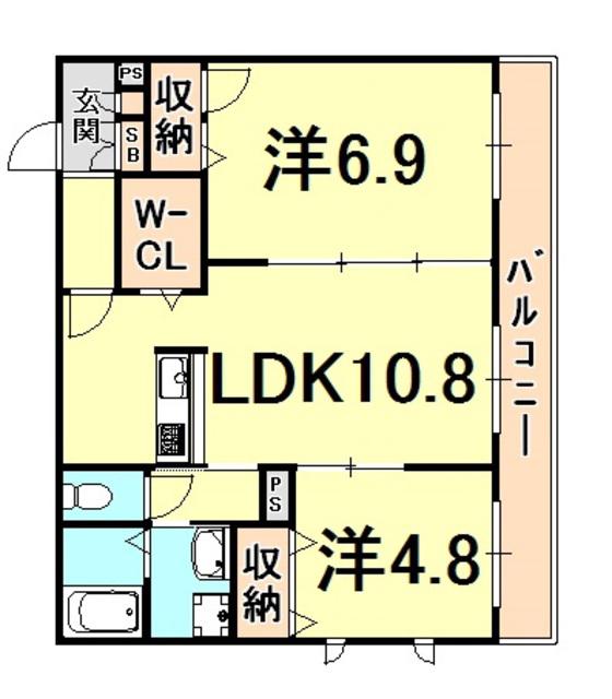 シャーメゾン大森町(2LDK/2階)の間取り写真