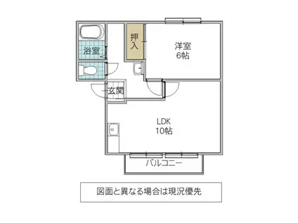 グリーンヴィラA(1LDK/1階)の間取り写真