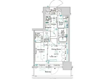 ARKMARK四谷左門町(2K/4階)の間取り写真