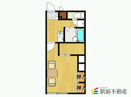 レオパレスHM FUKUROU(1K/1階)の間取り写真