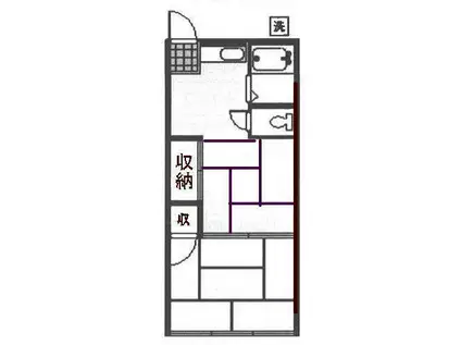 山田荘(2K/1階)の間取り写真