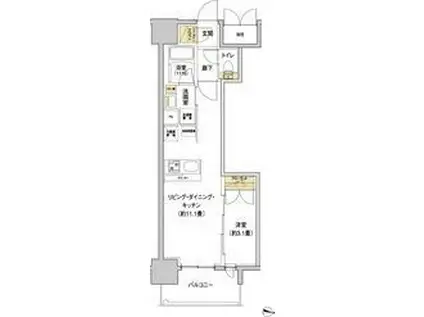 リビオメゾン新大阪(1LDK/5階)の間取り写真