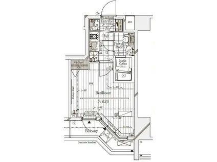 ガリシア代々木(1K/8階)の間取り写真