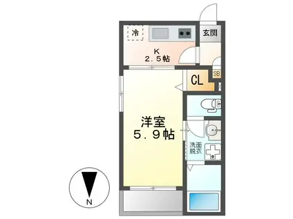 レガリスト豊田本町(1K/2階)の間取り写真