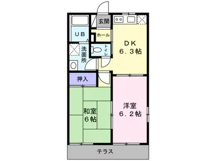 メゾン・ジュン(2DK/2階)の間取り写真