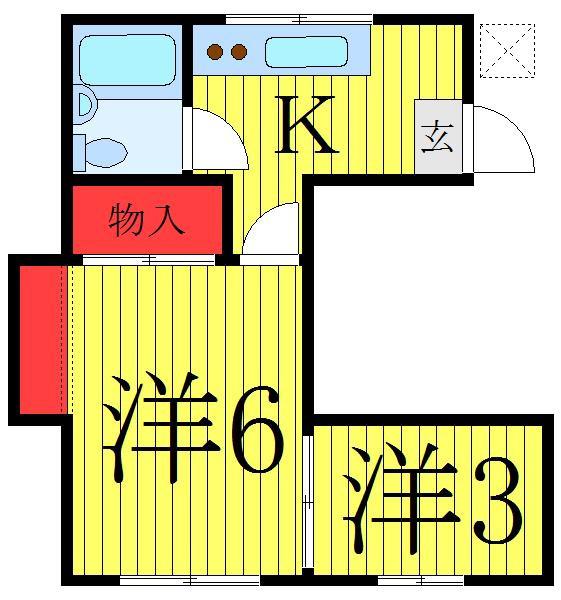 NSハウス(2K/1階)の間取り写真