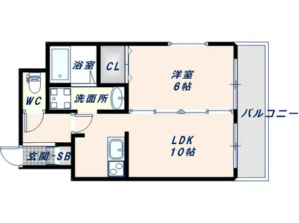 ドルフ今里駅前(1LDK/5階)の間取り写真