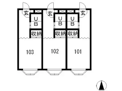 ライフワンノミゾ(1K/1階)の間取り写真