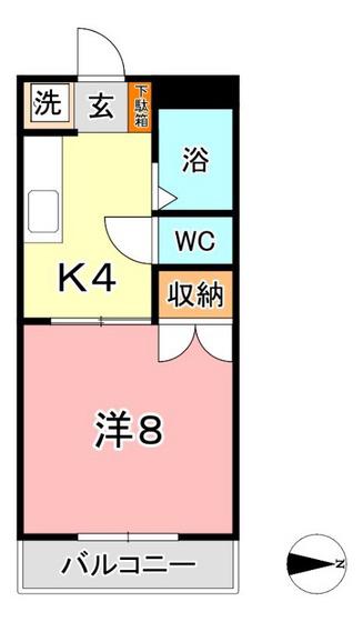 クリスタルハイツ(1K/3階)の間取り写真