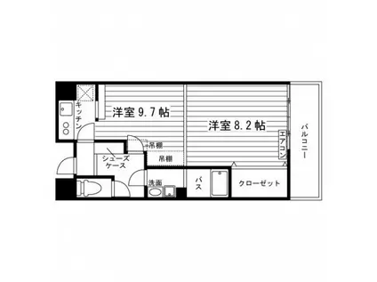 医生ヶ丘モンツァ(1LDK/3階)の間取り写真