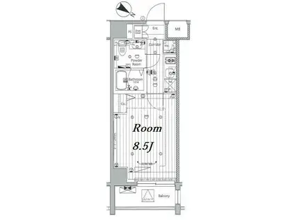 メイクス浅草イースト(1K/3階)の間取り写真