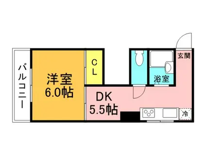 山崎小町ビル(1DK/3階)の間取り写真