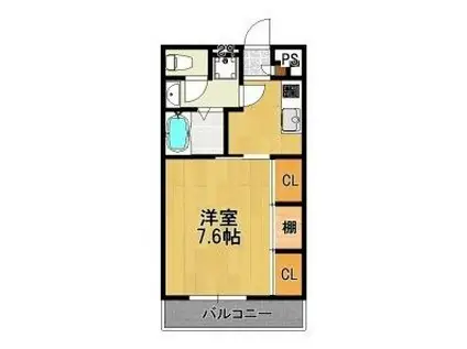 ラ・ヴェリテ水天宮(1K/1階)の間取り写真