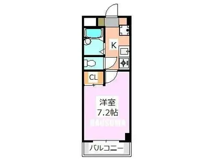 フローラ水山II(1K/2階)の間取り写真