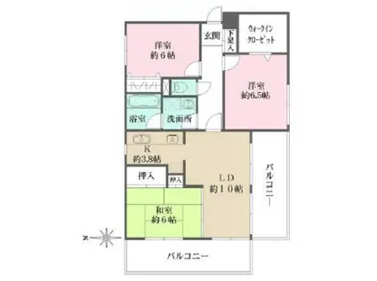 リレント成城(3LDK/2階)の間取り写真