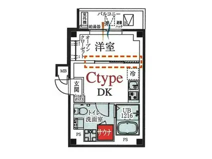 BCASA ASAKUSA IMADO(1DK/3階)の間取り写真