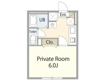 VILLE沼袋(1K/2階)の間取り写真