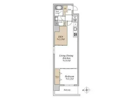 GLAM STELLA松屋町(1SLDK/3階)の間取り写真