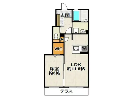 SHAMAISON MAKI(1LDK/1階)の間取り写真