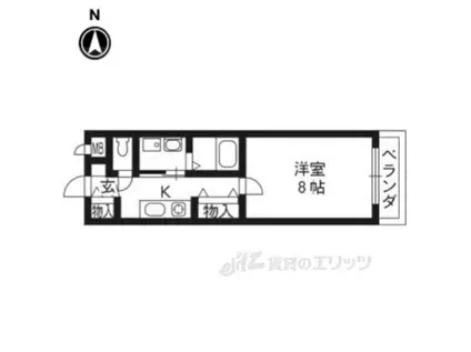 ジュピター桂(1K/1階)の間取り写真