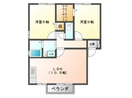 セジュールミキ(2LDK/2階)の間取り写真