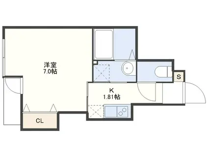プレジール油木(1K/4階)の間取り写真