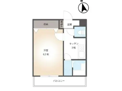 アムール・チュラII(1K/2階)の間取り写真