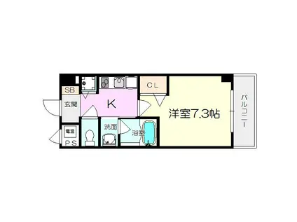 ラフォルテ南塚口(1K/5階)の間取り写真