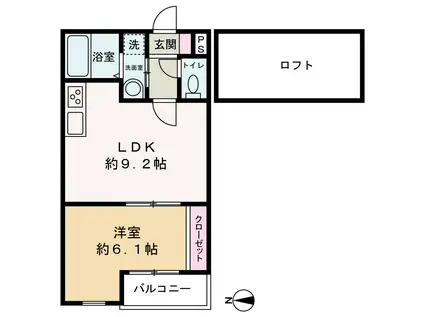 ユゥ・ミィ金山駅前E棟(1LDK/1階)の間取り写真