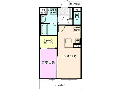 MAISON DE ENSOLEIL(1LDK/2階)の間取り写真